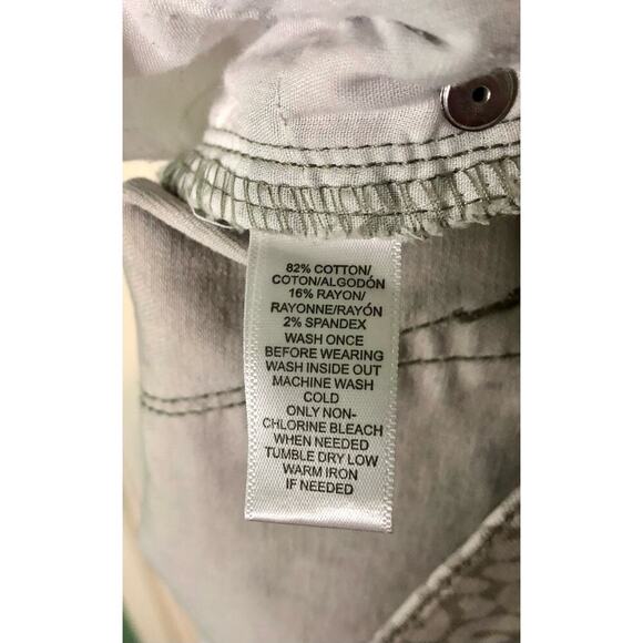 Ann Taylor Loft Modern Skinny Ankle Gray & Green Leopard Print Jeans - Size 26/2 - Picture 6 of 10